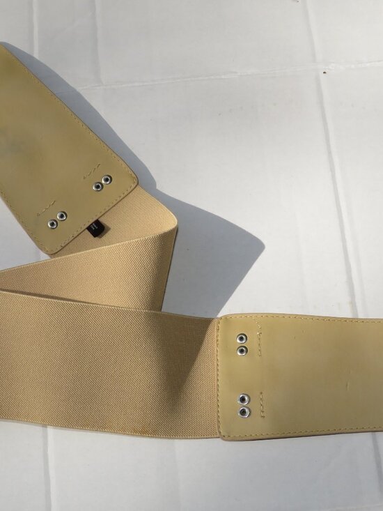 H&M Wide Waist Belt | Beige Corset Belt with Double Buckle | Ballet Core Gymnast main image 9